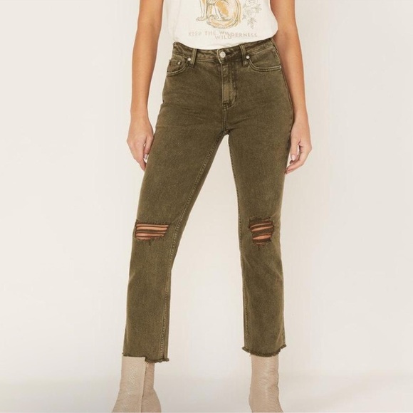 Boot Barn Denim - Olive Distressed Jeans